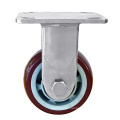ZR high Quality SS 6mm thickness plate stainless steel 304 fixed plate PU wheel rigid casters